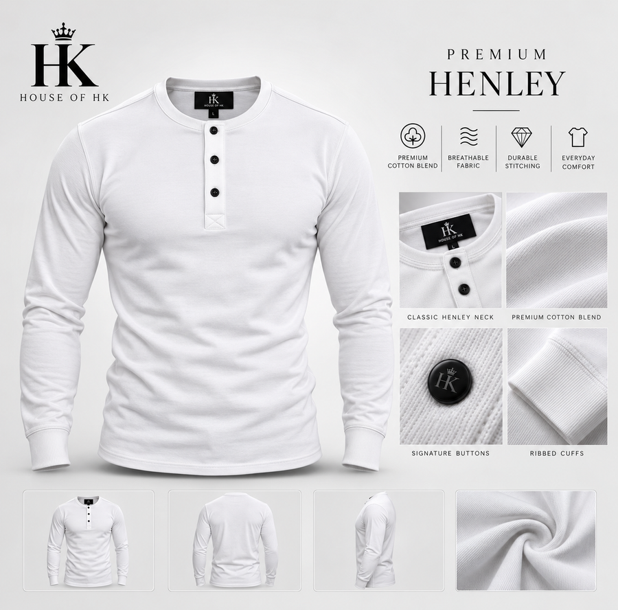 Premium Henley Shirt — White House of HK design mockup